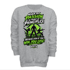 Passion over Principle  youth tee in grey, front view by House of Martin Designs