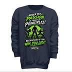 Passion over Principle  youth tee in Navy, front view by House of Martin Designs