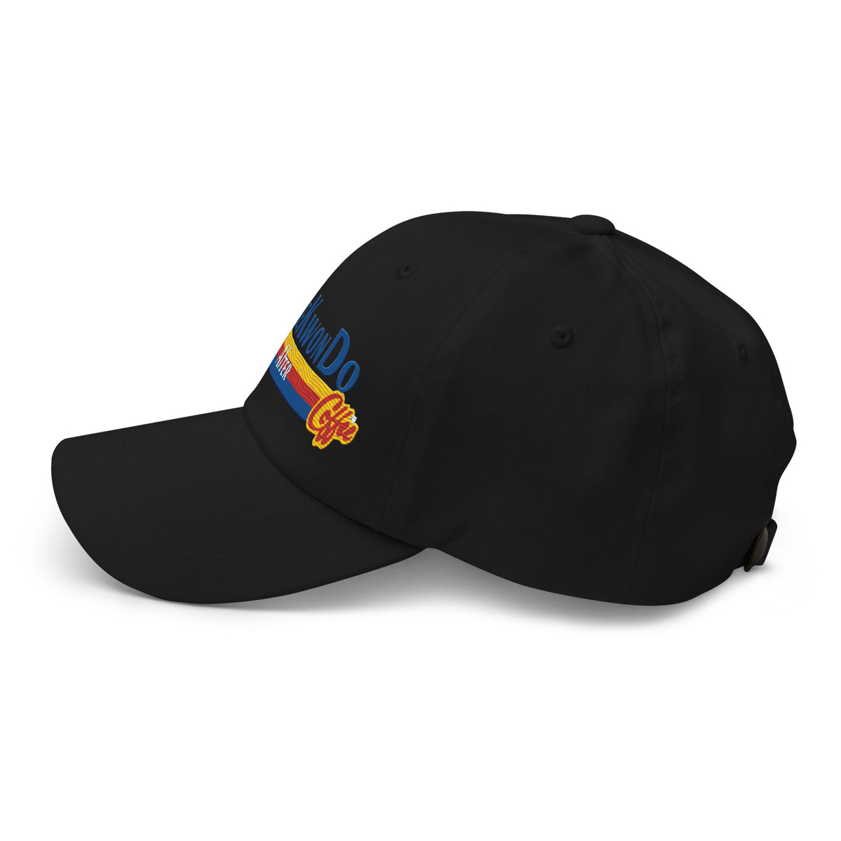 Taekwondo After Coffee dad hat, left side view by House of Martin Designs
