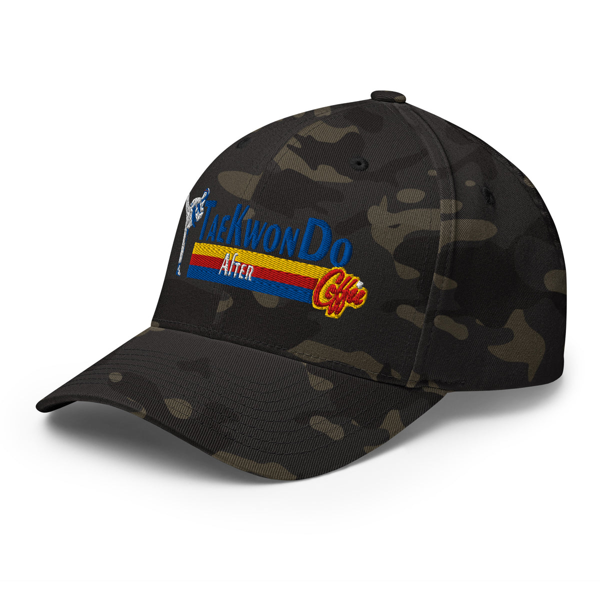 Taekwondo After Coffee structured cap, front view by House of Martin Designs