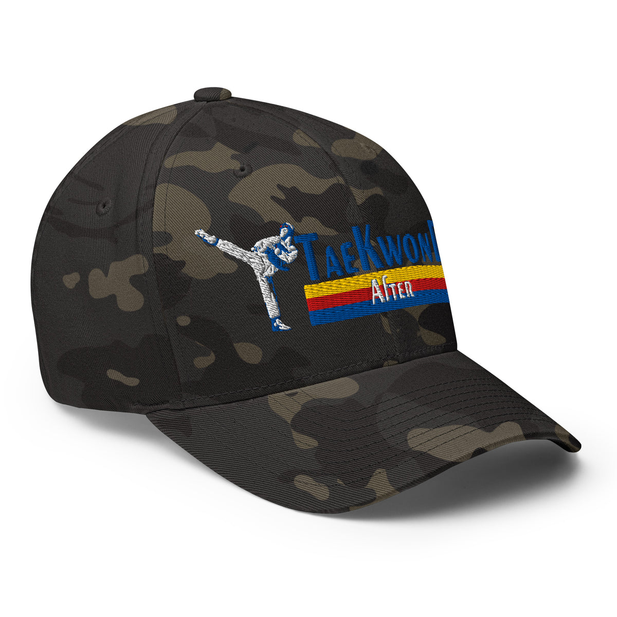 Taekwondo After Coffee structured cap, front view by House of Martin Designs