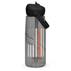 Taekwondo American Flag water bottle, back view by House of Martin Designs