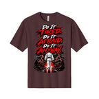 Chase the Storm men's tee in maroon, front view by House of Martin Designs