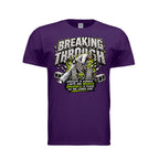 Breaking Through men's tee in purple, front view by House of Martin Designs