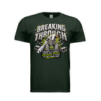Breaking Through men's tee in forest green, front view by House of Martin Designs