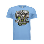 Breaking Through men's tee in carolina blue, front view by House of Martin Designs