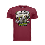 Breaking Through men's tee in cardinal red, front view by House of Martin Designs