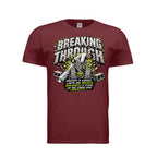 Breaking Through men's tee in antique cherry red, front view by House of Martin Designs