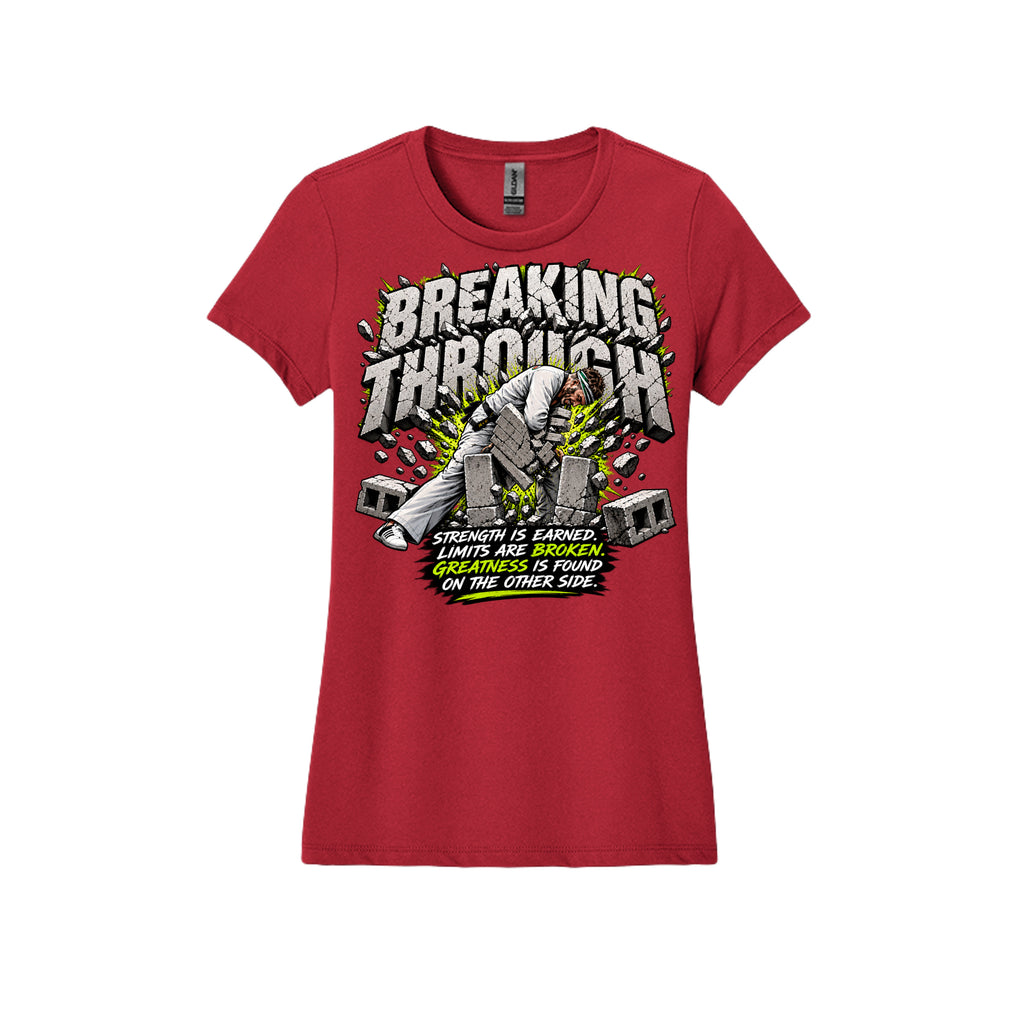 Breaking Through women's tee in irish green, front view by House of Martin Designs