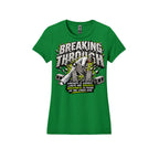 Breaking Through women's tee in carolina blue, front view by House of Martin Designs