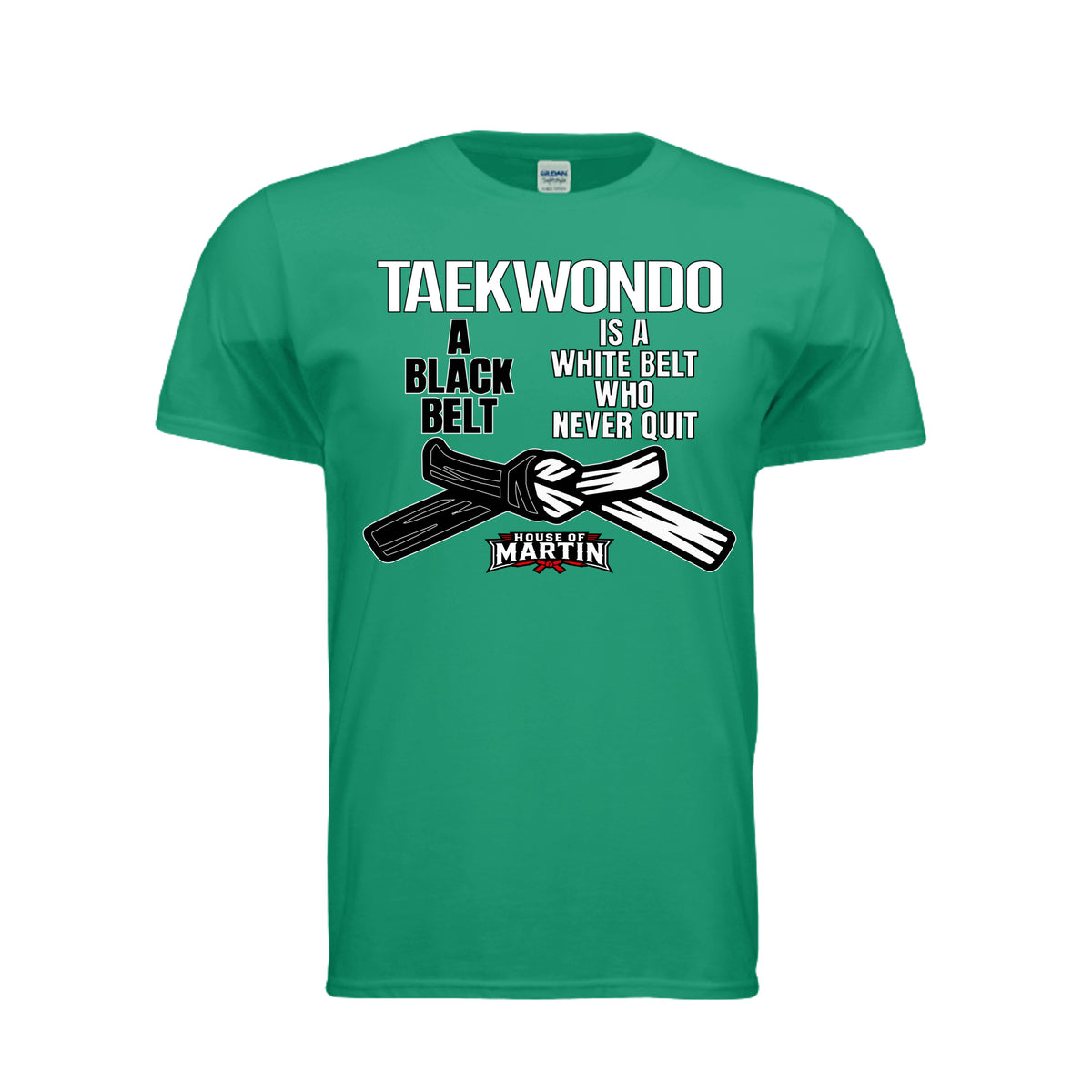 Don't Quit unisex tee in kelly green, front view by House of Martin Designs