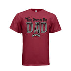 TKD Dad unisex tee in cardinal red, front view by House of Martin Designs