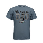 TKD Dad unisex tee in indigo blue, front view by House of Martin Designs