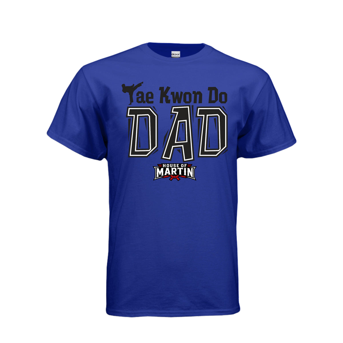 TKD Dad unisex tee, front view by House of Martin Designs