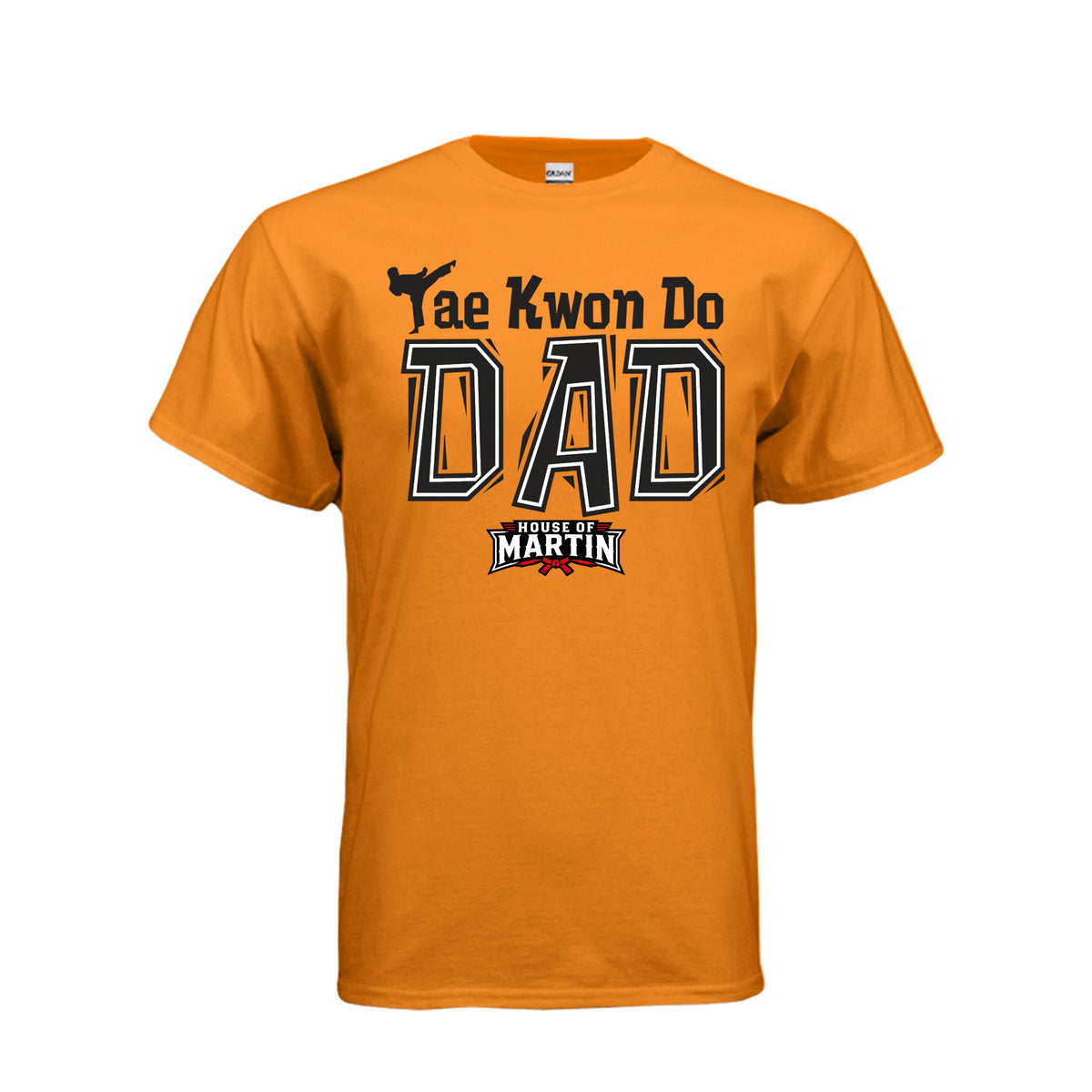 TKD Dad unisex tee, front view by House of Martin Designs
