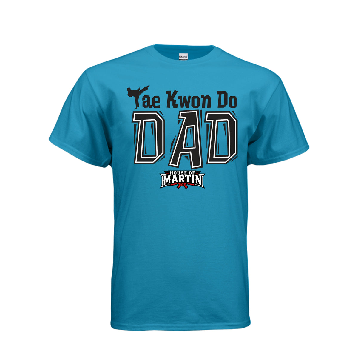 TKD Dad unisex tee, front view by House of Martin Designs