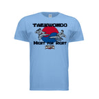 Might for Right unisex tee in carolina blue, front view by House of Martin Designs