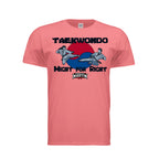 Might for Right unisex tee in coral silk, front view by House of Martin Designs