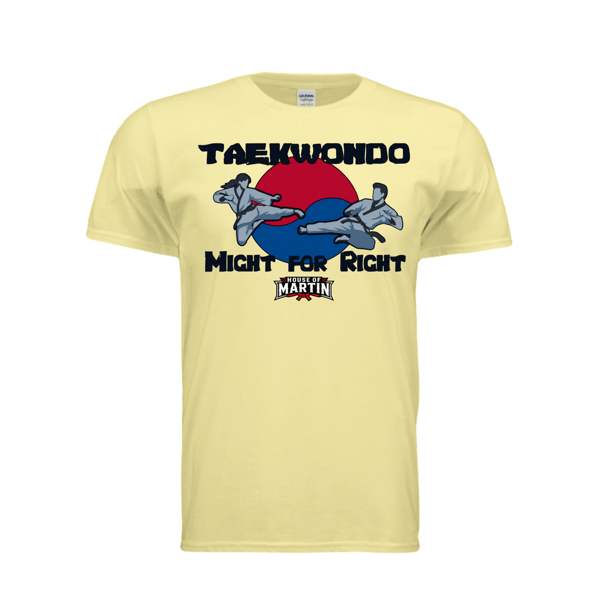 Might for Right unisex tee in cornsilk, front view by House of Martin Designs