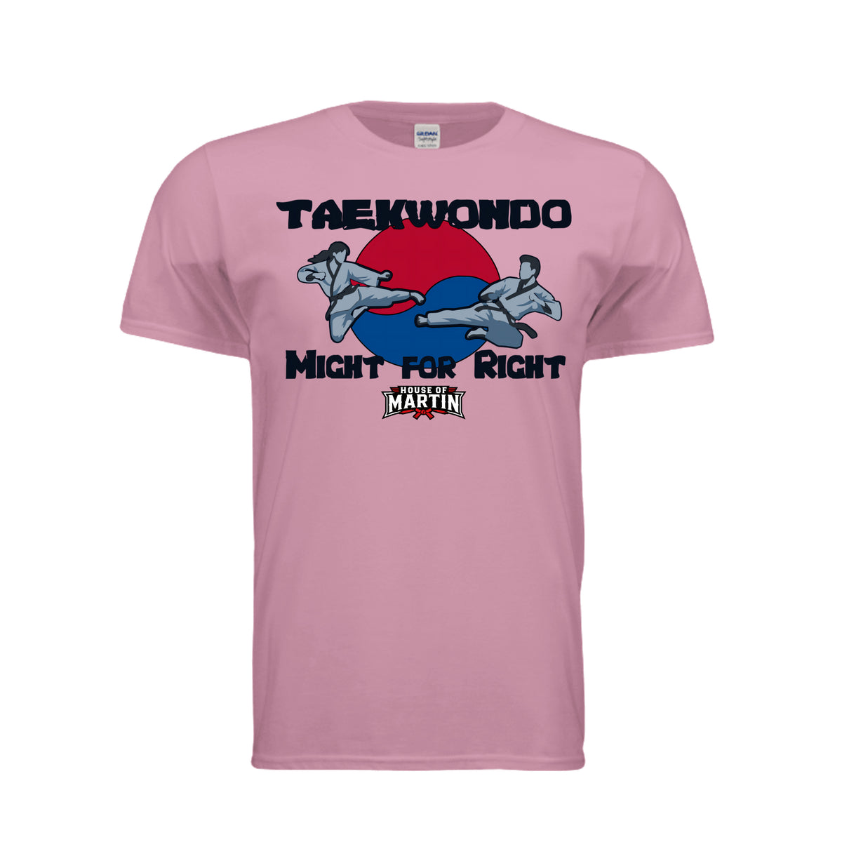 Might for Right unisex tee in fan candy pink, front view by House of Martin Designs