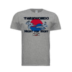 Might for Right unisex tee in graphite heather, front view by House of Martin Designs