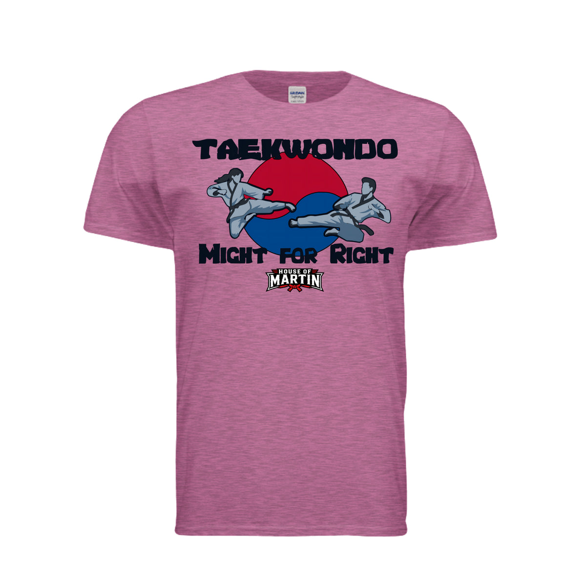 Might for Right unisex tee in heather berry, front view by House of Martin Designs